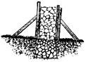 Image H: There's no need for a mason when you can make the foundation for your farm building on your own.